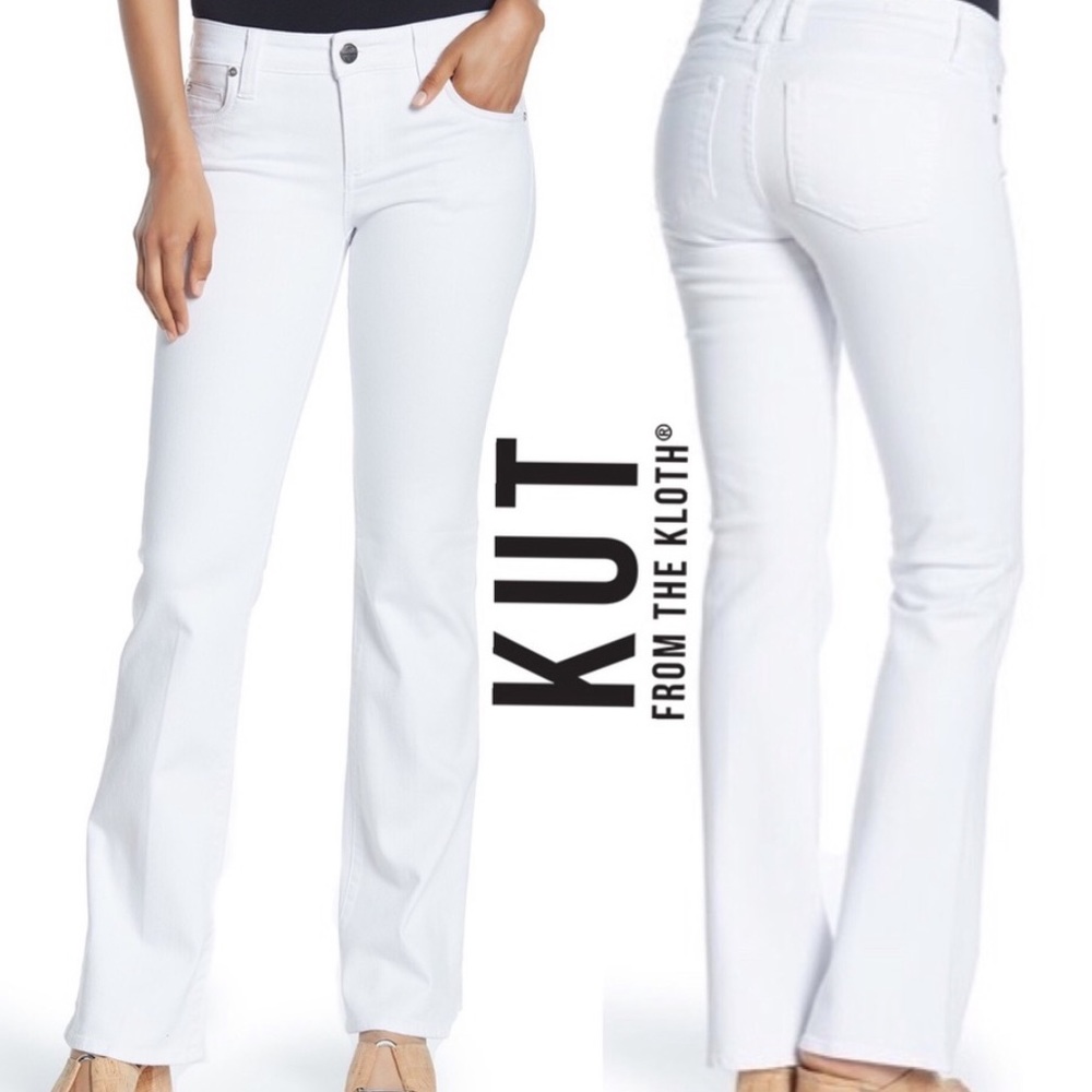KUT from the Kloth White boot cut/flair jeans